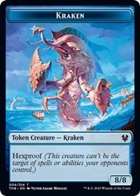 Kraken // Satyr Double-Sided Token (THB-4 // 9) - Theros Beyond Death Tokens Foil
