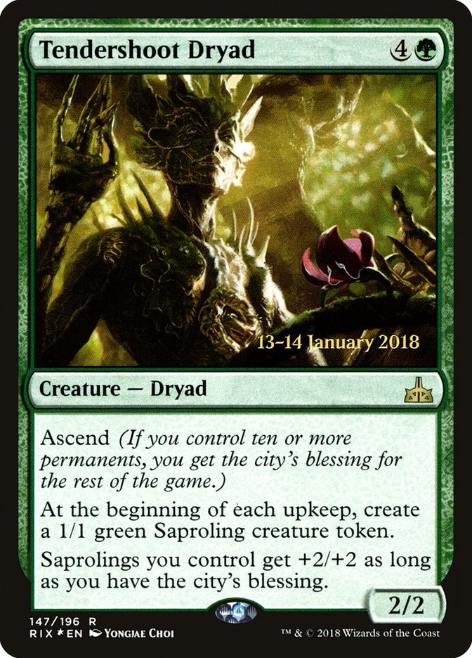 Tendershoot Dryad [Rivals of Ixalan Prerelease Promos] | The CG Realm