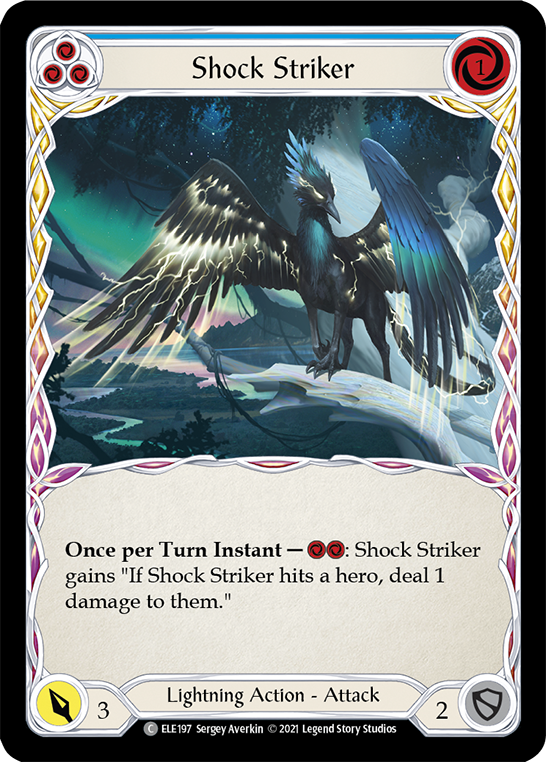 Shock Striker (Blue) [ELE197] (Tales of Aria)  1st Edition Rainbow Foil | The CG Realm