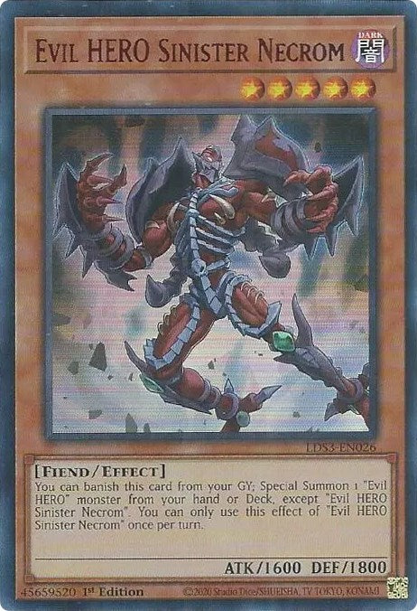 Evil HERO Sinister Necrom (Red) [LDS3-EN026] Ultra Rare | The CG Realm