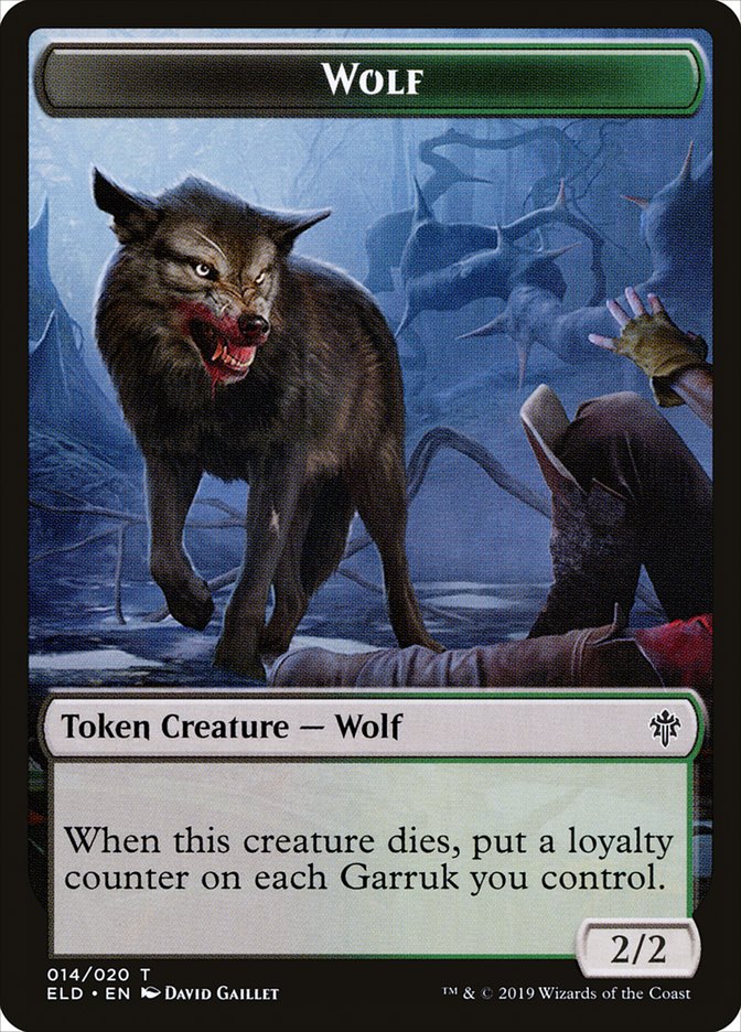 Wolf Token [Throne of Eldraine Tokens] | The CG Realm