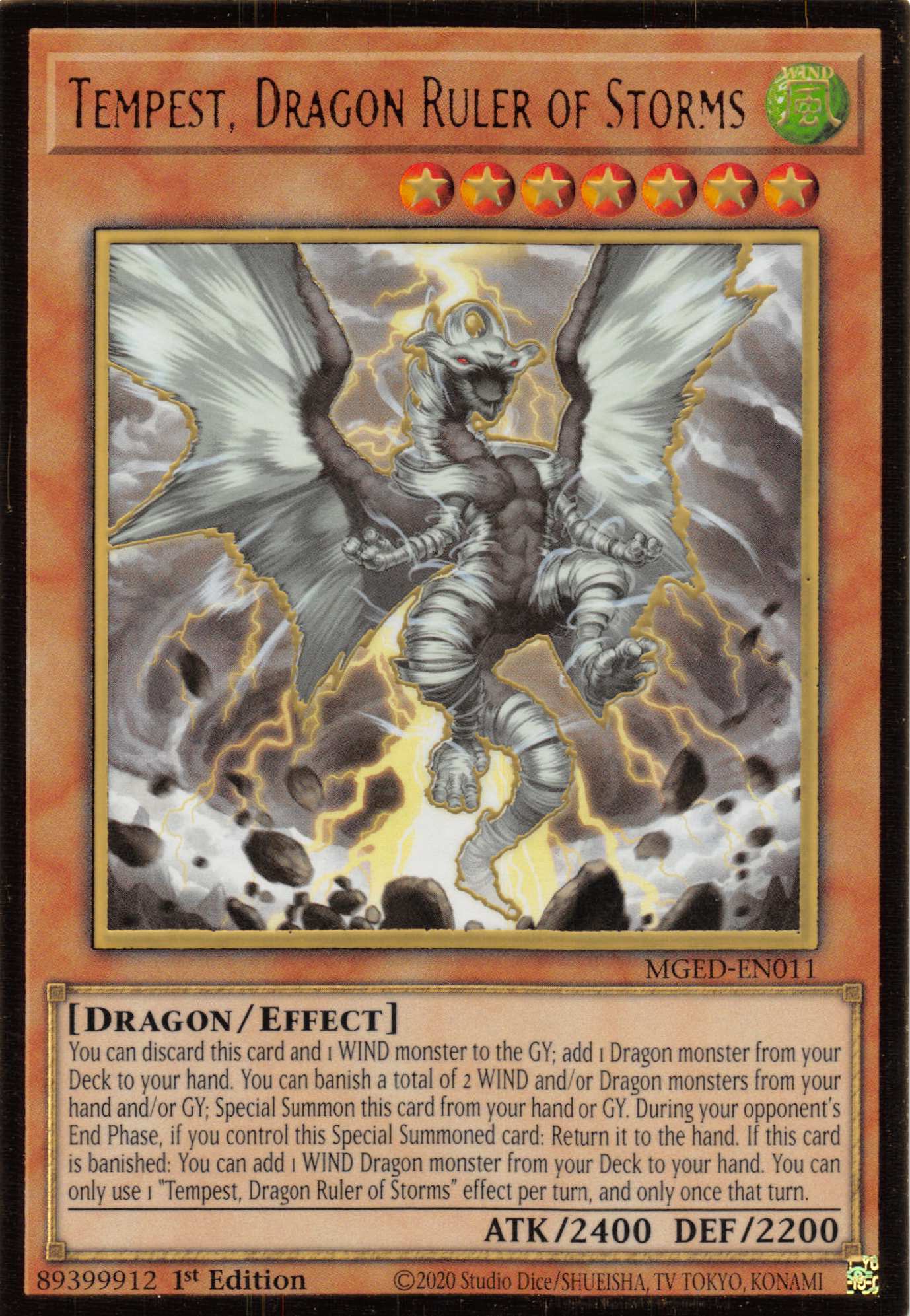 Tempest, Dragon Ruler of Storms [MGED-EN011] Gold Rare | The CG Realm
