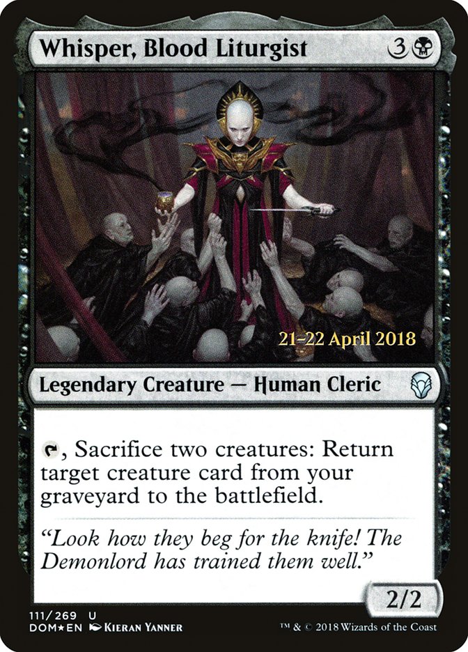 Whisper, Blood Liturgist [Dominaria Prerelease Promos] | The CG Realm