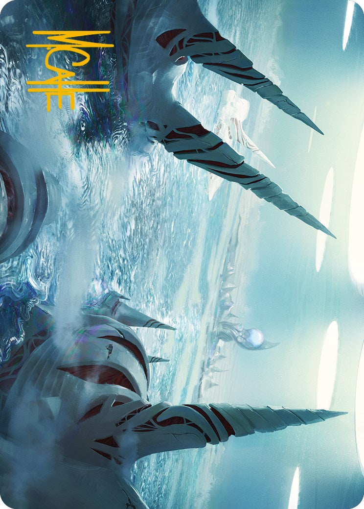 Seachrome Coast Art Card (Gold-Stamped Signature) [Phyrexia: All Will Be One Art Series] | The CG Realm