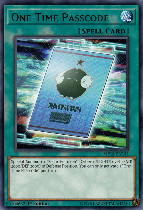 One-Time Passcode [MP18-EN141] Rare | The CG Realm