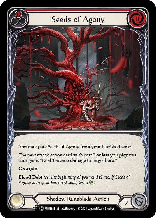 Seeds of Agony (Red) [U-MON183-RF] (Monarch Unlimited)  Unlimited Rainbow Foil | The CG Realm
