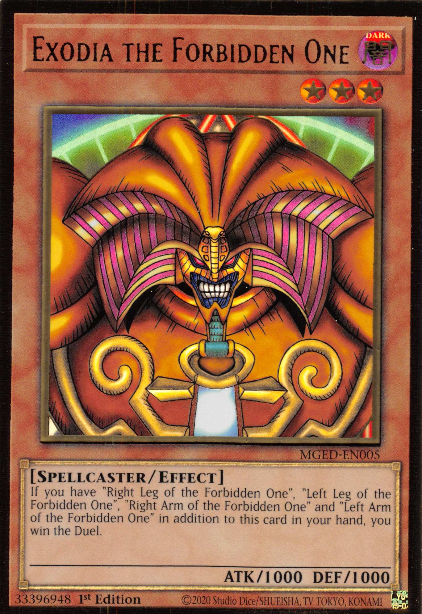 Exodia the Forbidden One [MGED-EN005] Gold Rare | The CG Realm