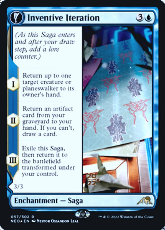 Inventive Iteration (PRE-057) - Kamigawa: Neon Dynasty Promos: (fandfc, enchantment) Foil