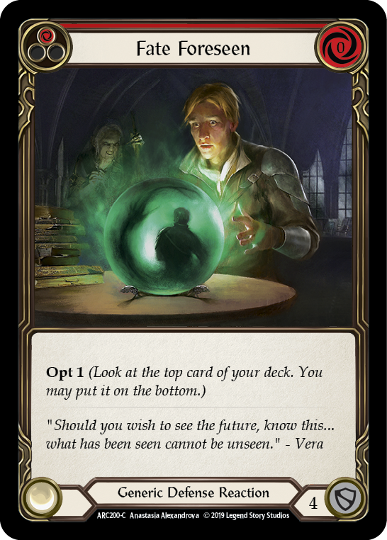 Fate Foreseen (Red) [ARC200-C] (Arcane Rising)  1st Edition Rainbow Foil | The CG Realm