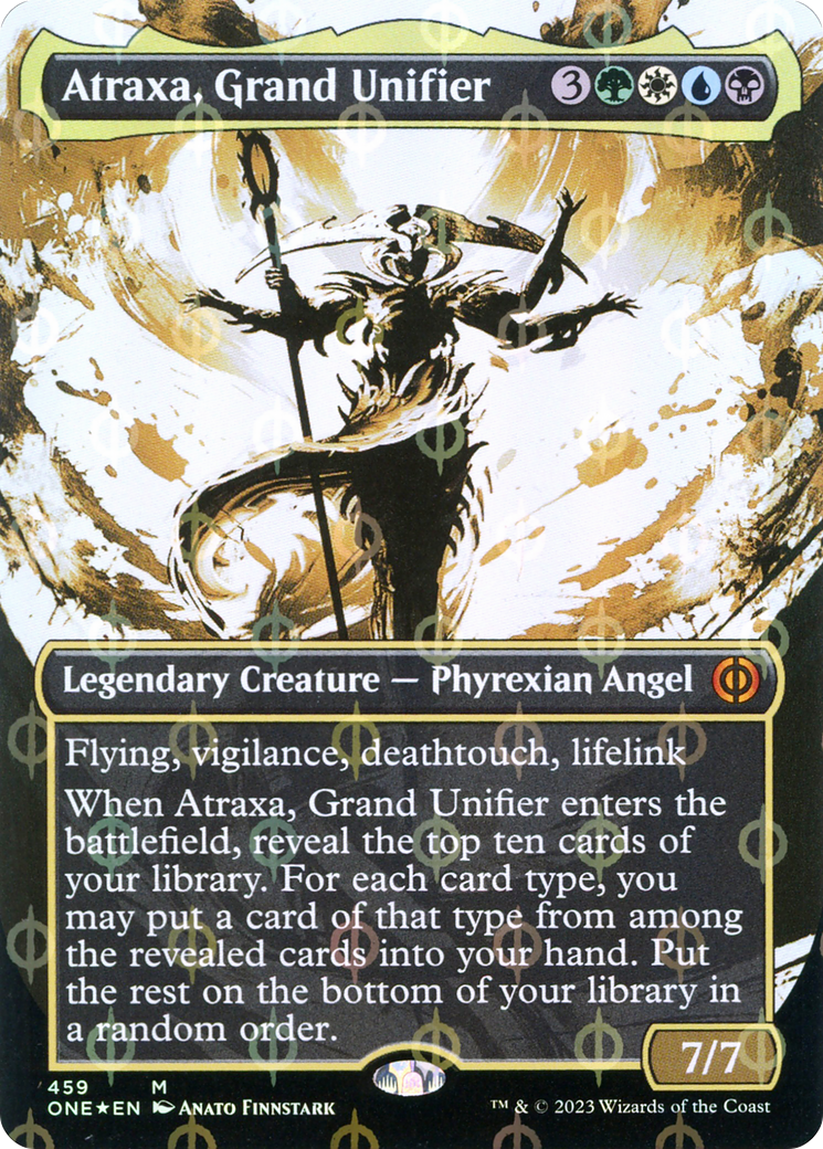 Atraxa, Grand Unifier (Borderless Ichor Step-and-Compleat Foil) [Phyrexia: All Will Be One] | The CG Realm