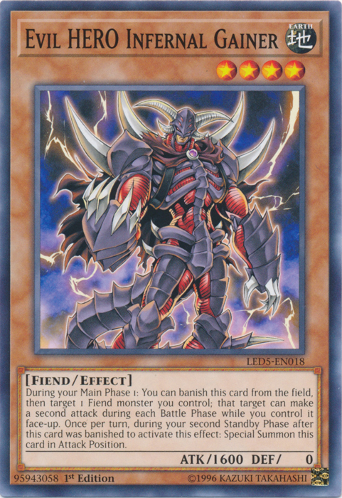 Evil Hero Infernal Gainer [LED5-EN018] Common | The CG Realm