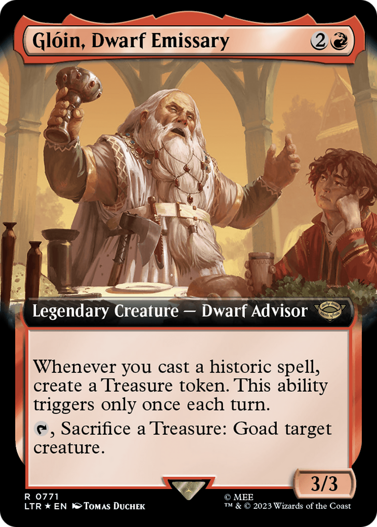 Gloin, Dwarf Emissary (Extended Art) (Surge Foil) [The Lord of the Rings: Tales of Middle-Earth] | The CG Realm