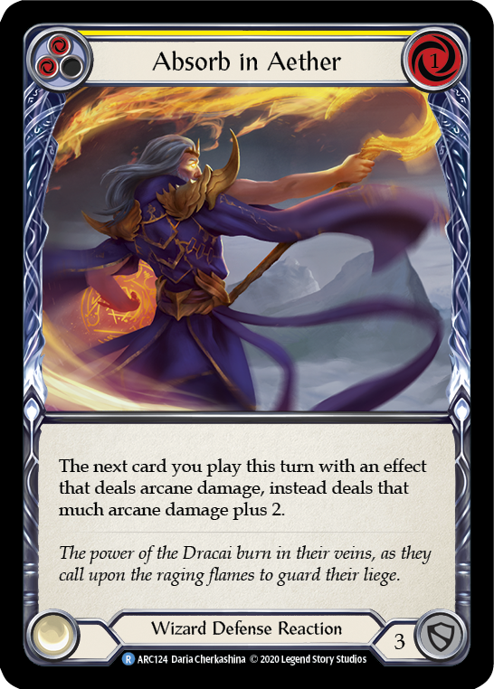Absorb in Aether (Yellow) [U-ARC124] (Arcane Rising Unlimited)  Unlimited Rainbow Foil | The CG Realm
