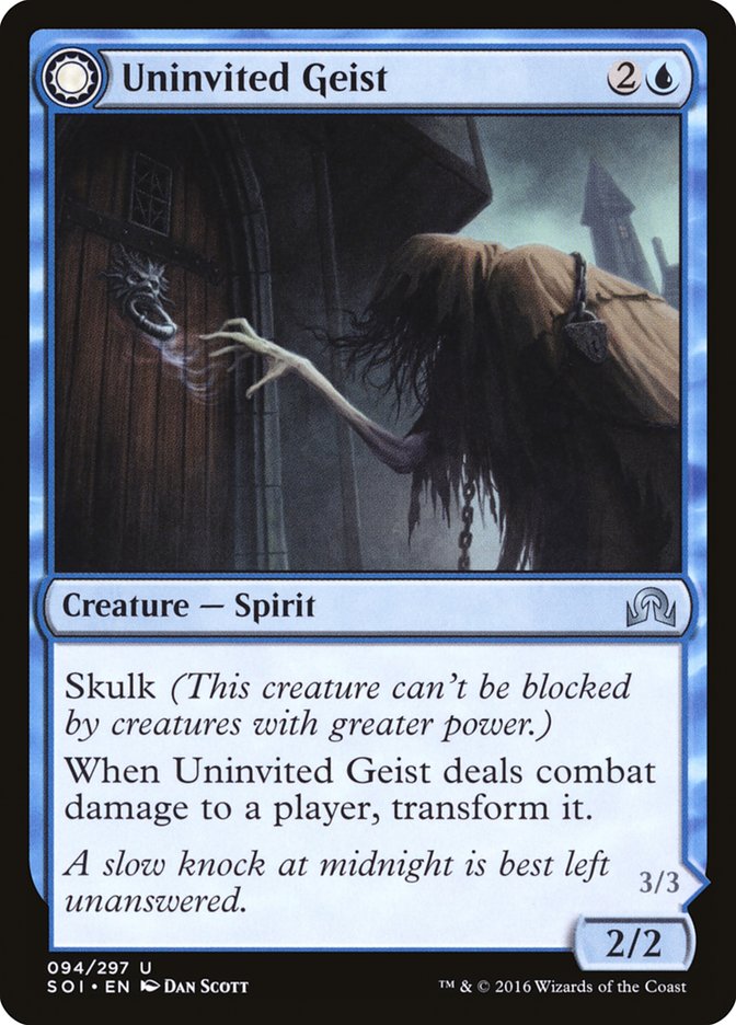 Uninvited Geist // Unimpeded Trespasser [Shadows over Innistrad] | The CG Realm