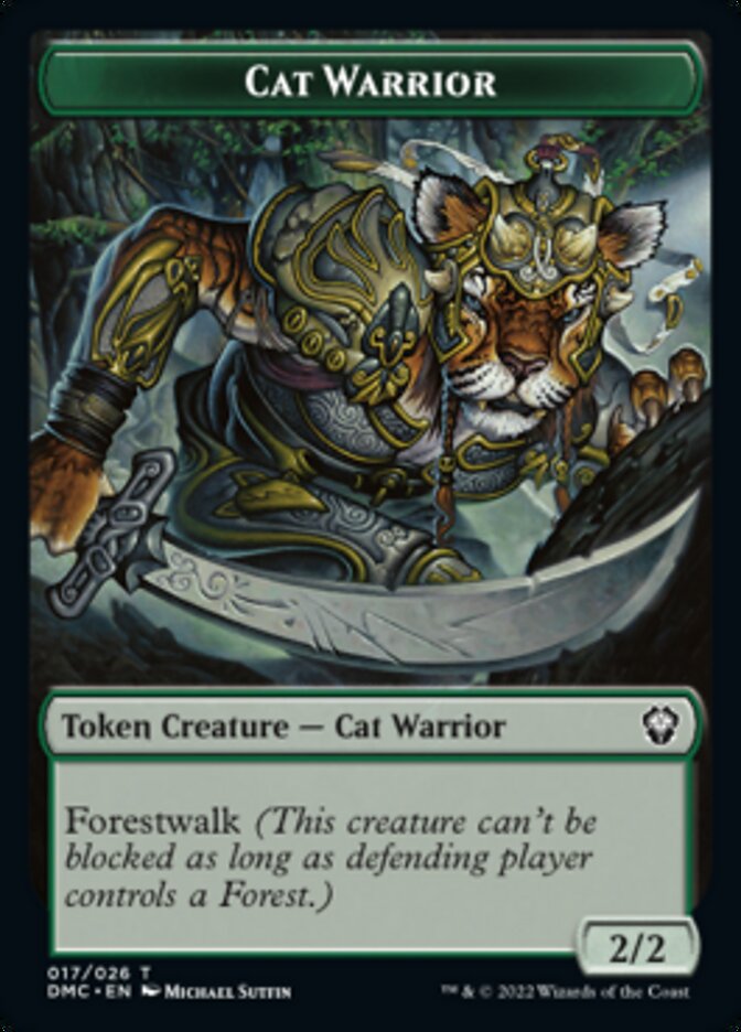 Cat Warrior Token [Dominaria United Commander Tokens] | The CG Realm