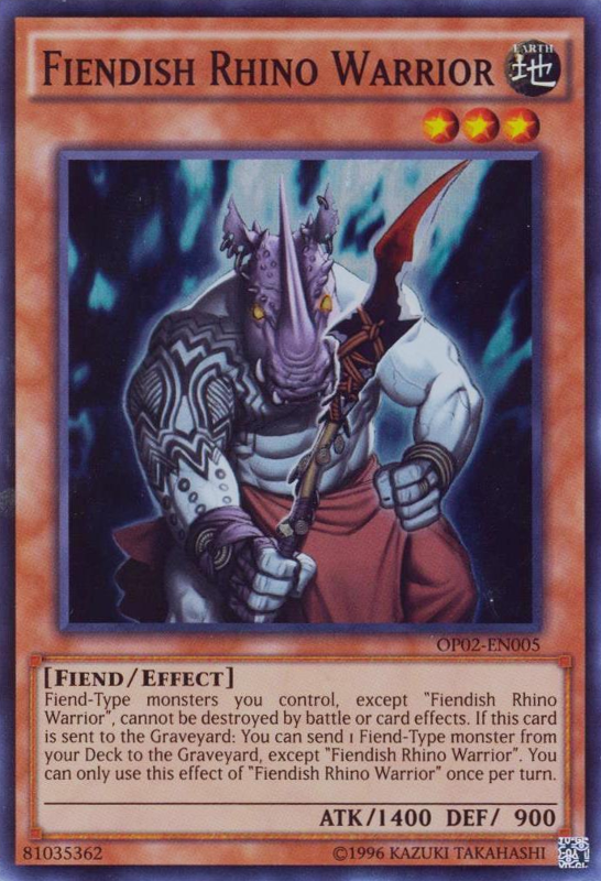 Fiendish Rhino Warrior [OP02-EN005] Super Rare | The CG Realm