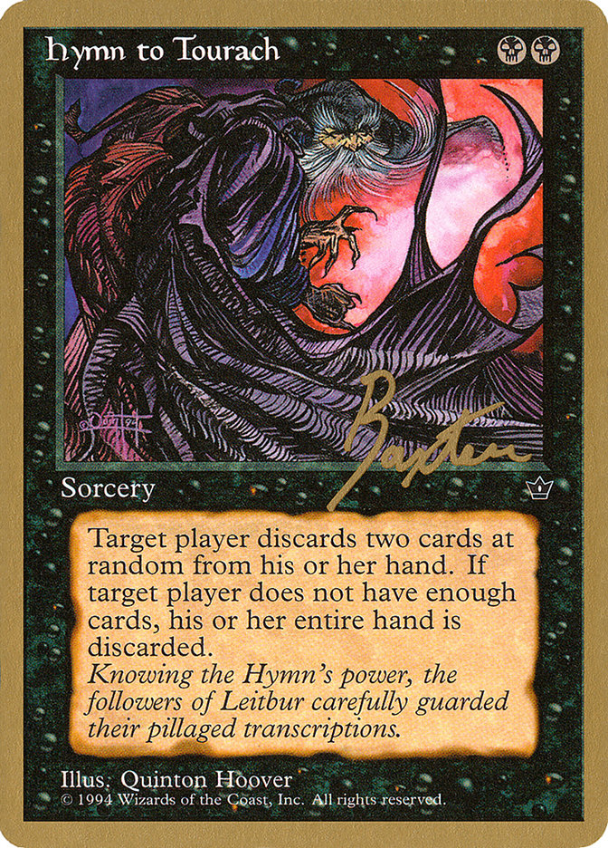 Hymn to Tourach (Cloak) (George Baxter) [Pro Tour Collector Set] | The CG Realm
