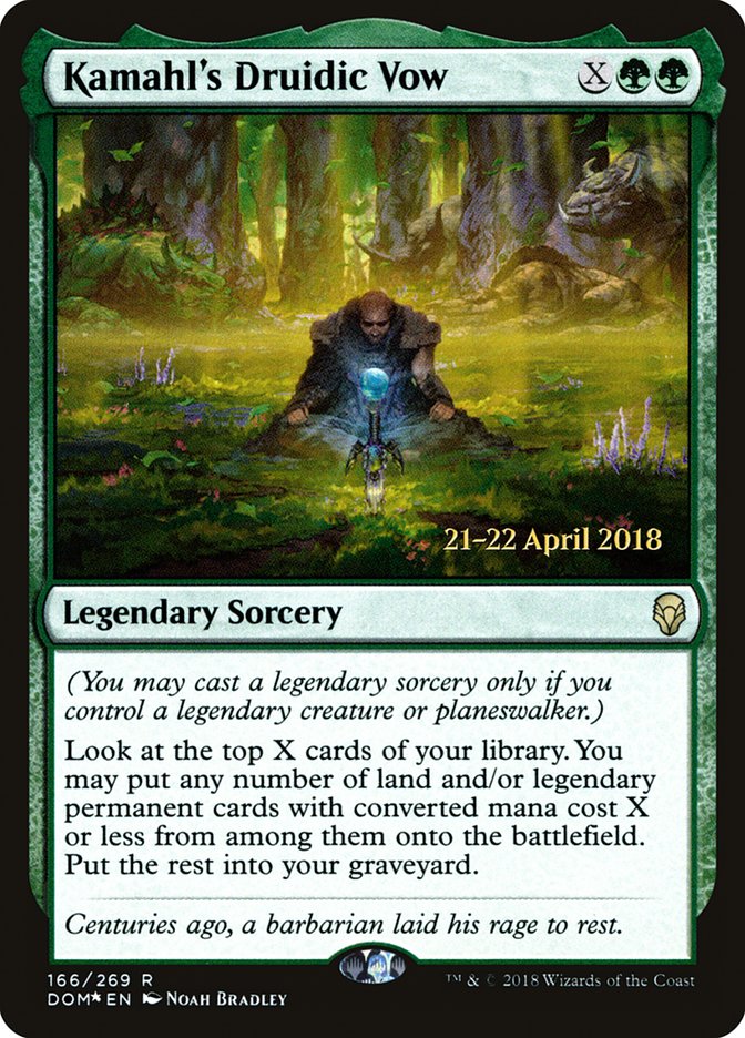 Kamahl's Druidic Vow [Dominaria Prerelease Promos] | The CG Realm