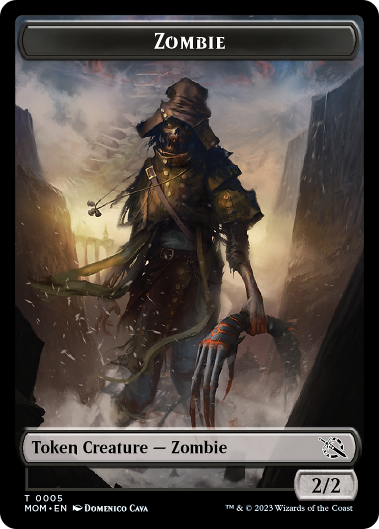 Warrior // Zombie Double-Sided Token [March of the Machine Tokens] | The CG Realm