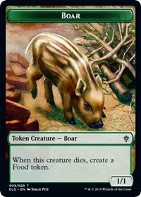 Boar // Food (15) Double-Sided Token [Throne of Eldraine Tokens] | The CG Realm