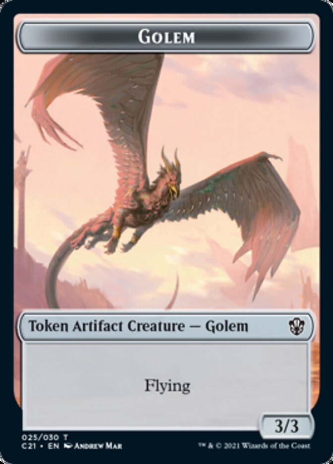 Golem (025) // Thopter Double-Sided Token [Commander 2021 Tokens] | The CG Realm