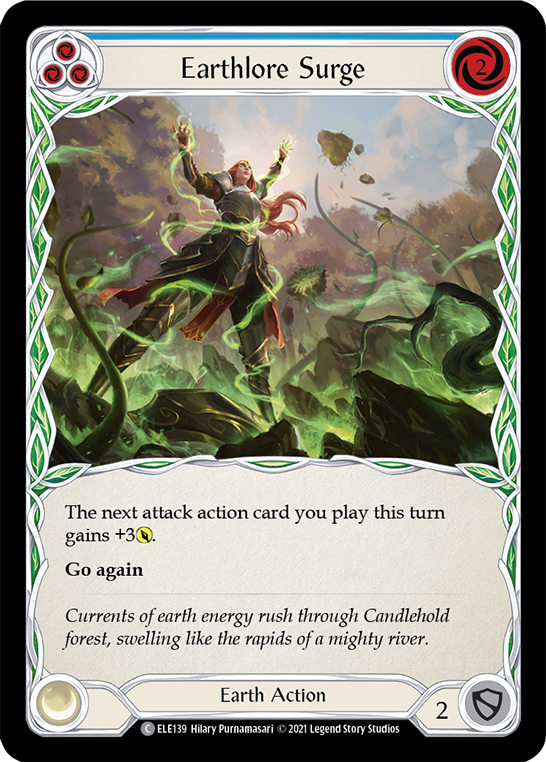 Earthlore Surge (Blue) [ELE139] (Tales of Aria)  1st Edition Rainbow Foil | The CG Realm
