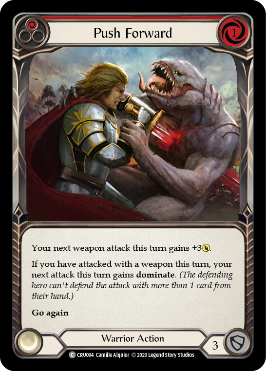 Push Forward (Red) [CRU094] (Crucible of War)  1st Edition Normal | The CG Realm
