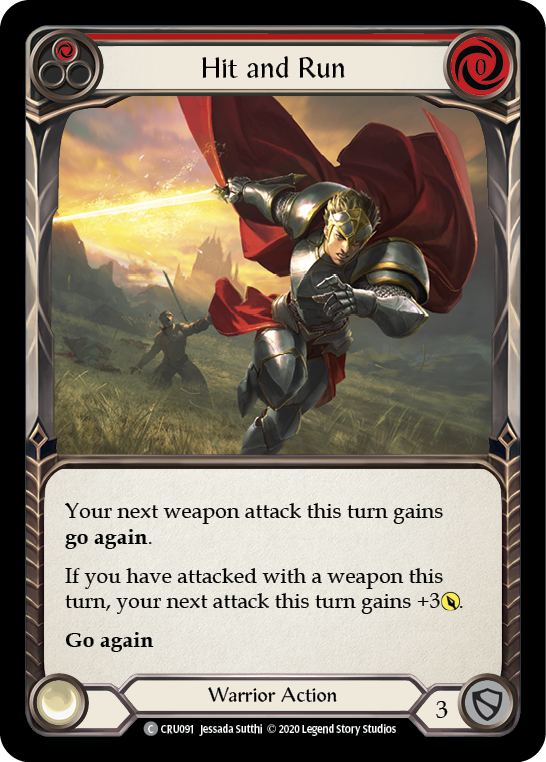 Hit and Run (Red) [CRU091] (Crucible of War)  1st Edition Rainbow Foil | The CG Realm