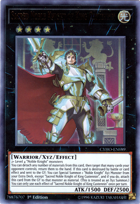 Sacred Noble Knight of King Custennin [CYHO-EN089] Ultra Rare | The CG Realm