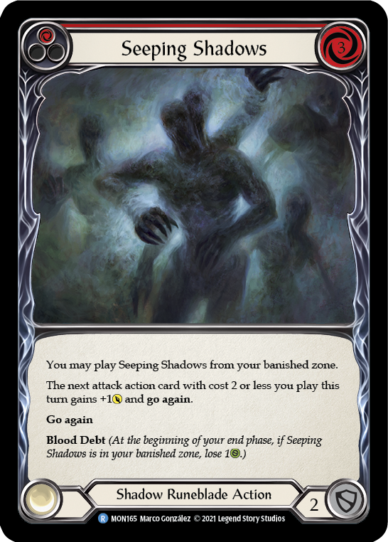 Seeping Shadows (Red) [MON165] (Monarch)  1st Edition Normal | The CG Realm