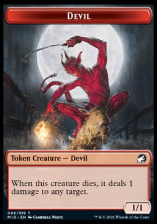 Zombie (005) // Devil Double-Sided Token [Innistrad: Midnight Hunt Tokens] | The CG Realm