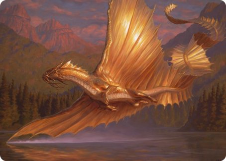 Adult Gold Dragon Art Card [Dungeons & Dragons: Adventures in the Forgotten Realms Art Series] | The CG Realm