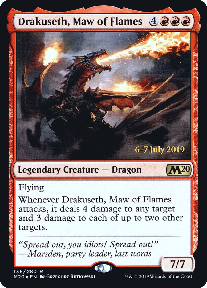 Drakuseth, Maw of Flames [Core Set 2020 Prerelease Promos] | The CG Realm