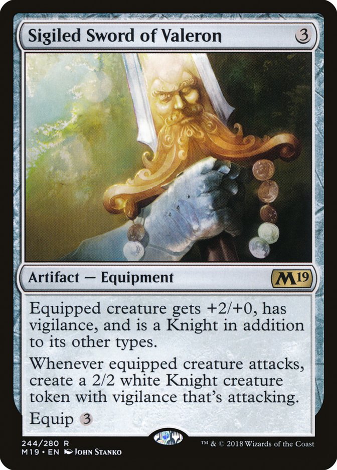 Sigiled Sword of Valeron [Core Set 2019] | The CG Realm