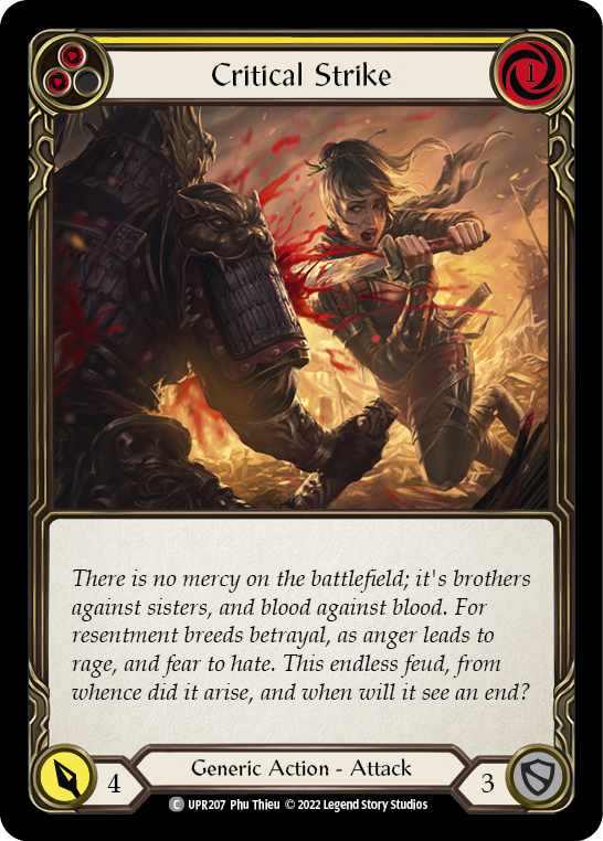Critical Strike (Yellow) [UPR207] (Uprising)  Rainbow Foil | The CG Realm
