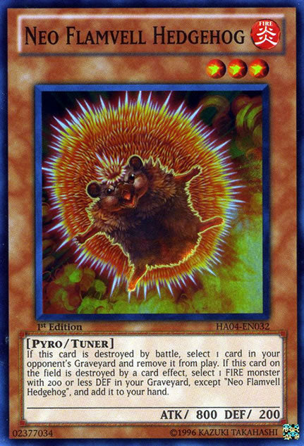 Neo Flamvell Hedgehog [HA04-EN032] Super Rare | The CG Realm