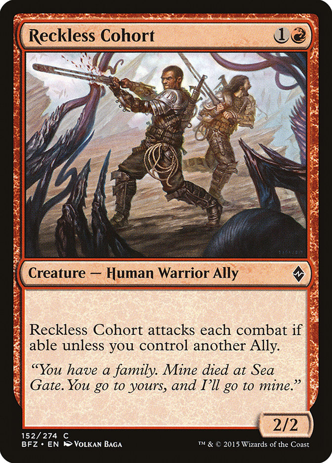 Reckless Cohort [Battle for Zendikar] | The CG Realm