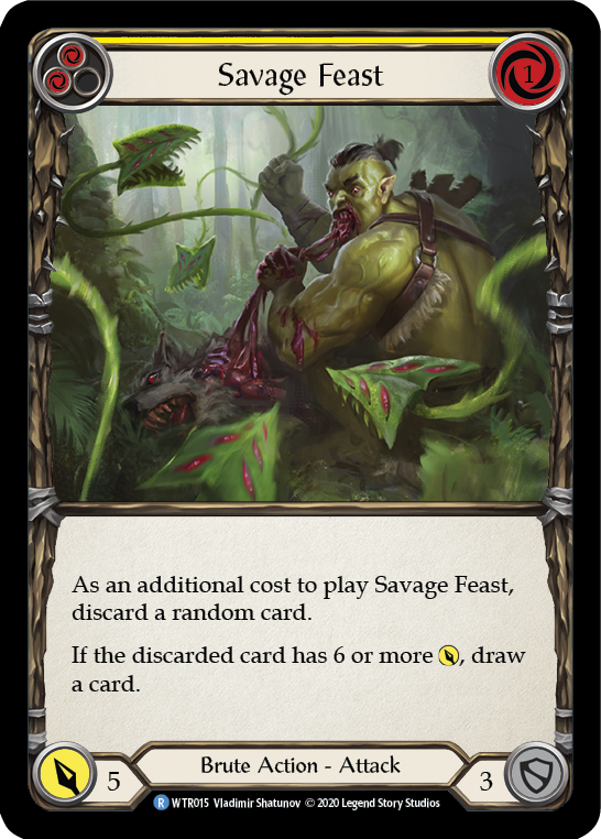 Savage Feast (Yellow) [U-WTR015] (Welcome to Rathe Unlimited)  Unlimited Rainbow Foil | The CG Realm