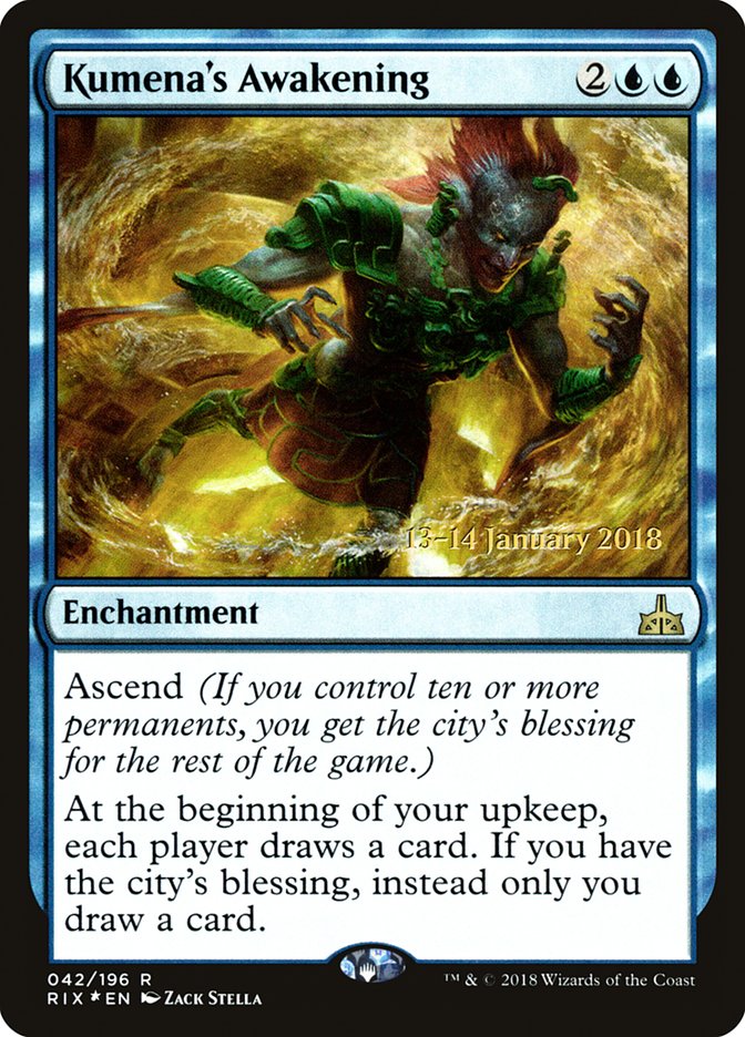 Kumena's Awakening [Rivals of Ixalan Prerelease Promos] | The CG Realm