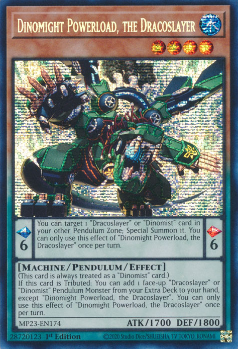 Dinomight Powerload, the Dracoslayer [MP23-EN174] Prismatic Secret Rare | The CG Realm