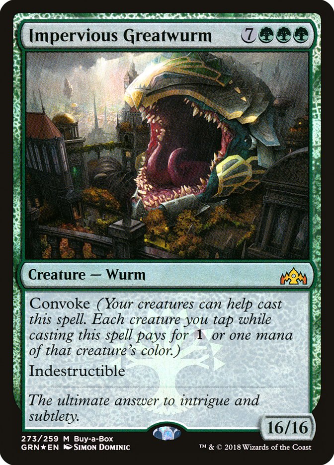 Impervious Greatwurm (Buy-A-Box) [Guilds of Ravnica] | The CG Realm