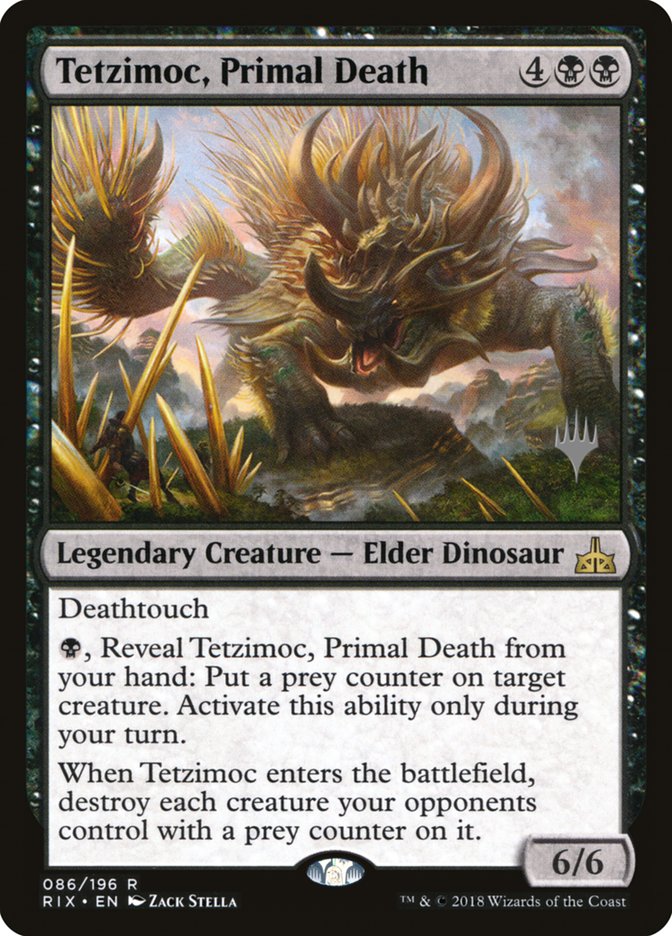 Tetzimoc, Primal Death (Promo Pack) [Rivals of Ixalan Promos] | The CG Realm