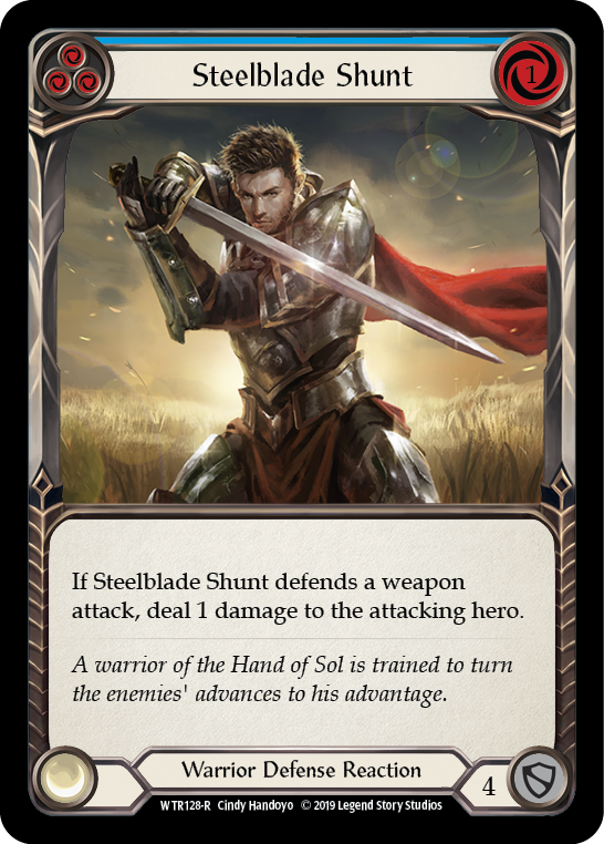 Steelblade Shunt (Blue) [WTR128-R] (Welcome to Rathe)  Alpha Print Rainbow Foil | The CG Realm