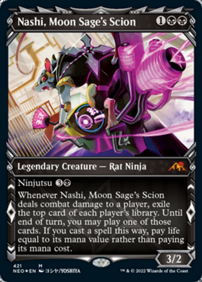 Nashi, Moon Sage's Scion (Showcase) (Foil Etched) [Kamigawa: Neon Dynasty] | The CG Realm