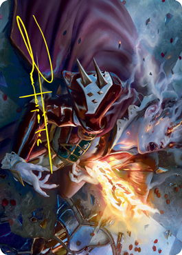 Flame-Blessed Bolt Art Card (Gold-Stamped Signature) [Innistrad: Crimson Vow Art Series] | The CG Realm