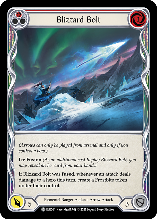 Blizzard Bolt (Red) [ELE044] (Tales of Aria)  1st Edition Rainbow Foil | The CG Realm