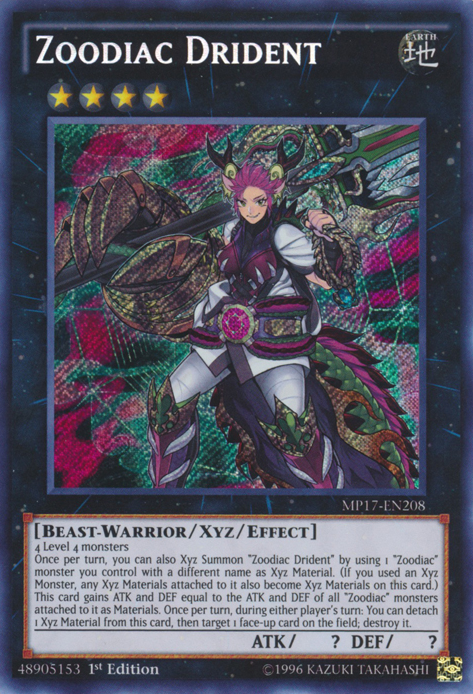 Zoodiac Drident [MP17-EN208] Secret Rare | The CG Realm