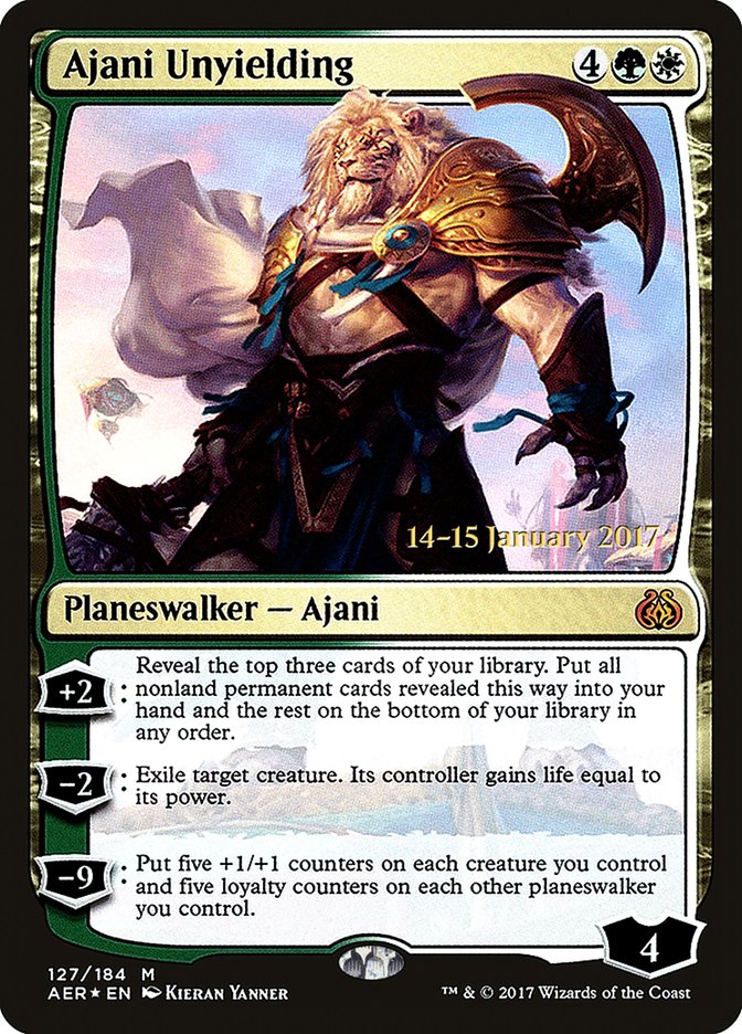 Ajani Unyielding [Aether Revolt Prerelease Promos] | The CG Realm