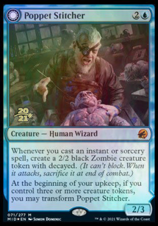 Poppet Stitcher (PRE-071) - Innistrad: Midnight Hunt Promos: (Double Faced Transform) Foil