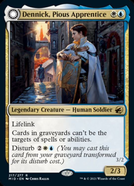 Dennick, Pious Apprentice (MID-217) - Innistrad: Midnight Hunt: (Double Faced Transform)